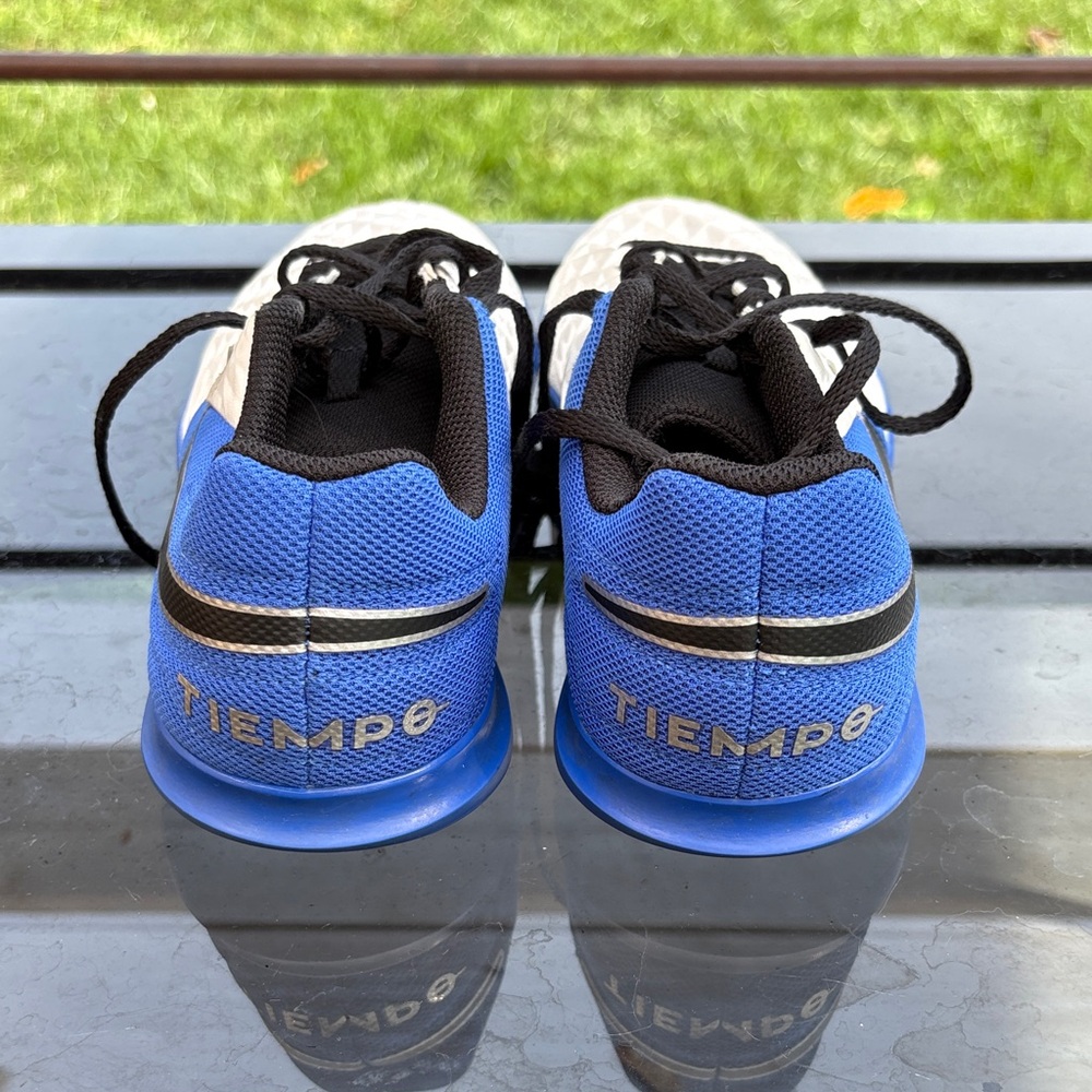 Nike Blue and White Indoor Soccer Shoes - Picture 2 of 8